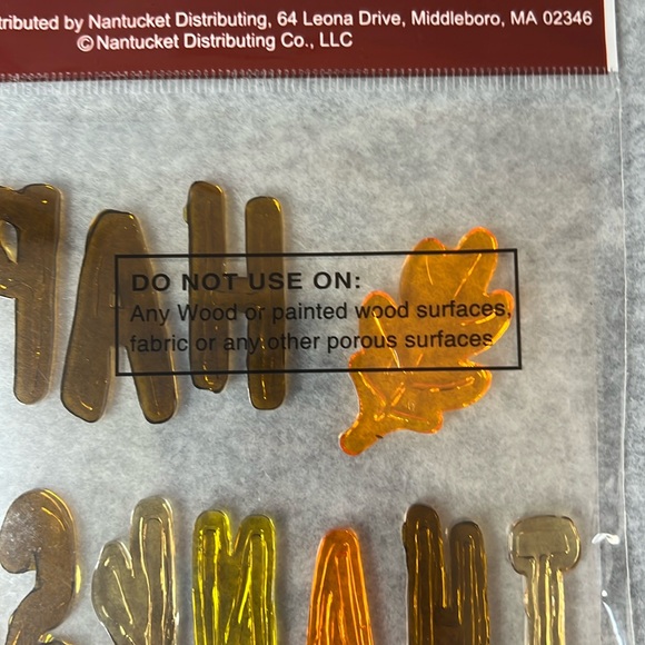 Fall Window Gel Clings (3 packs) Leaves & Acorns, Turkey, Happy Thanksgiving - Picture 8 of 9